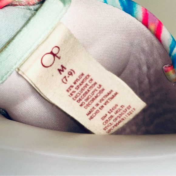 Op Swimwear Neon print strapless 2 piece bikini size juniors M (7-9) - Picture 16 of 16